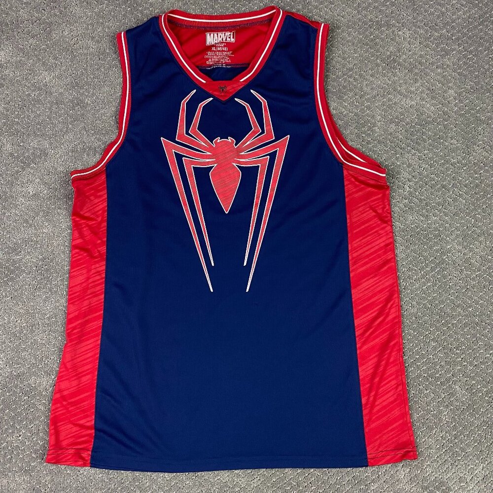 Spider-Man Tank Top T Shirt Men's XL Spiderman Marvel Comics 62 Blue